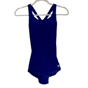 Speedo Blue Power Flex Racerback One-piece Swimsuit Style# 7235031